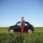 Martina Bisaz and her Fiat 500 