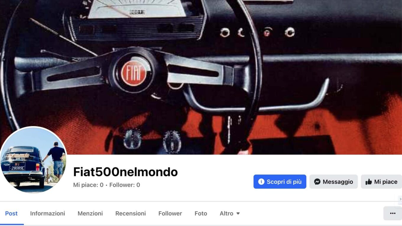 Nuova Pagina Facebook Fiat 500 nel Mondo