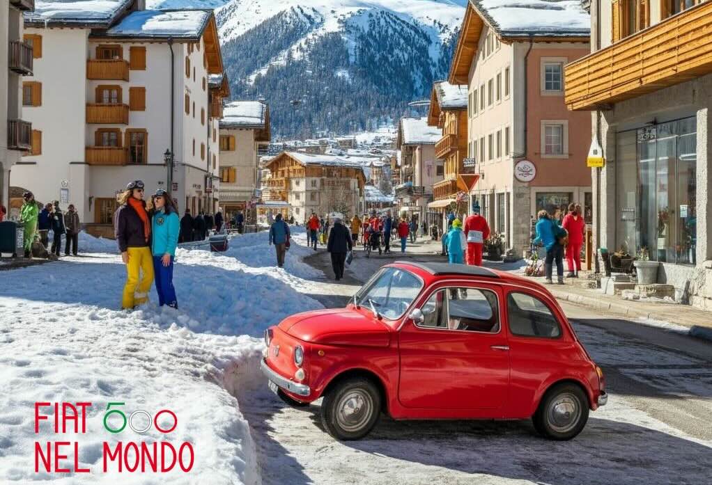 in montagna con la Fiat 500